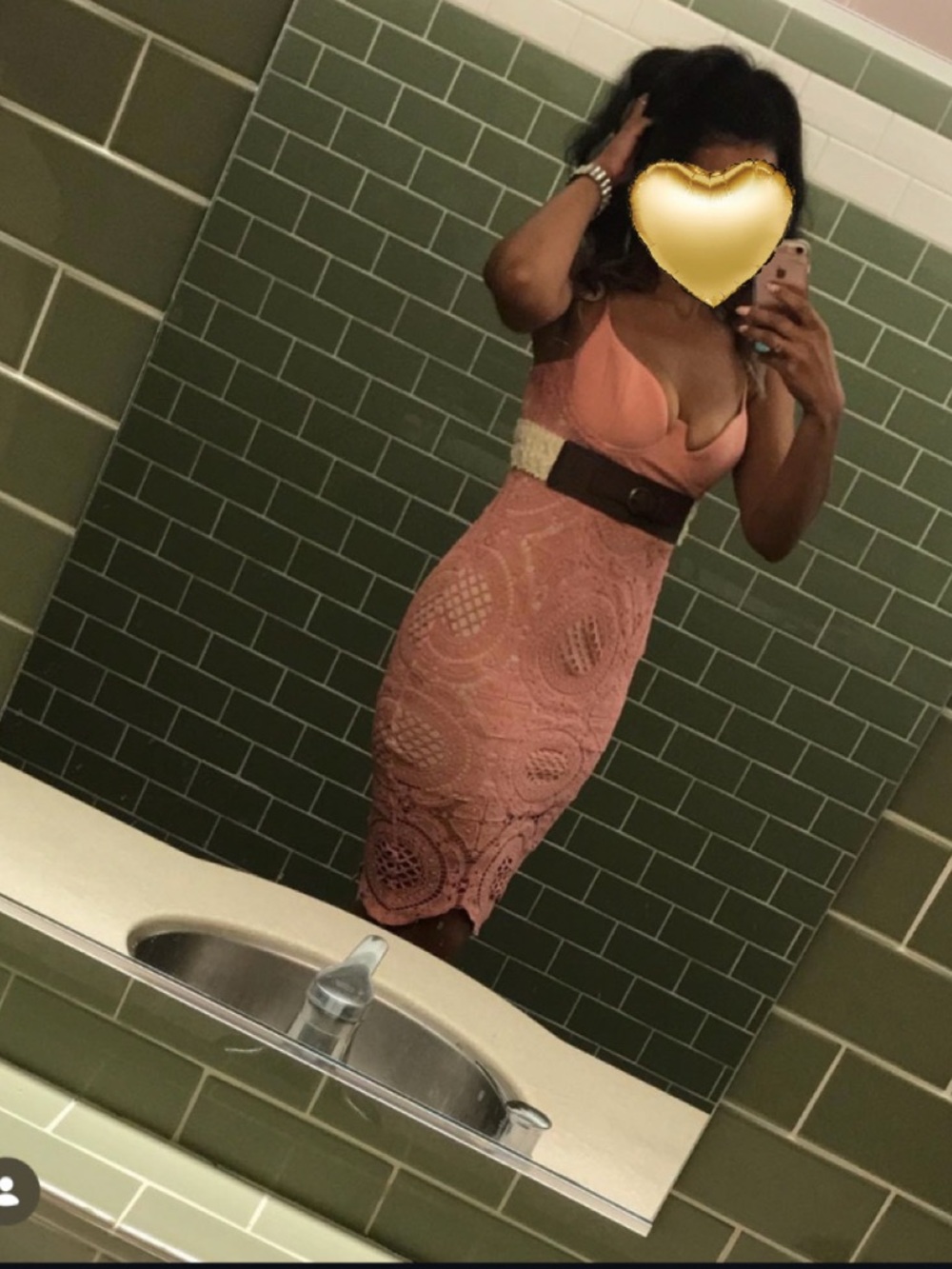 Fashion Nova Blush Pink Lace Midi Bodycon Dress - Picture 2 of 4